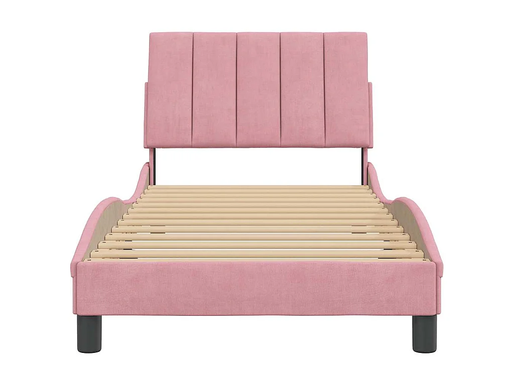 Giroletto senza Materasso Hanko Rosa 90x200 cm in Velluto