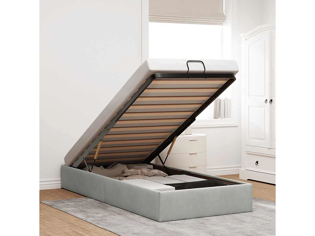 Struttura Letto Pouf Senza Materasso 90x190 cm Velluto