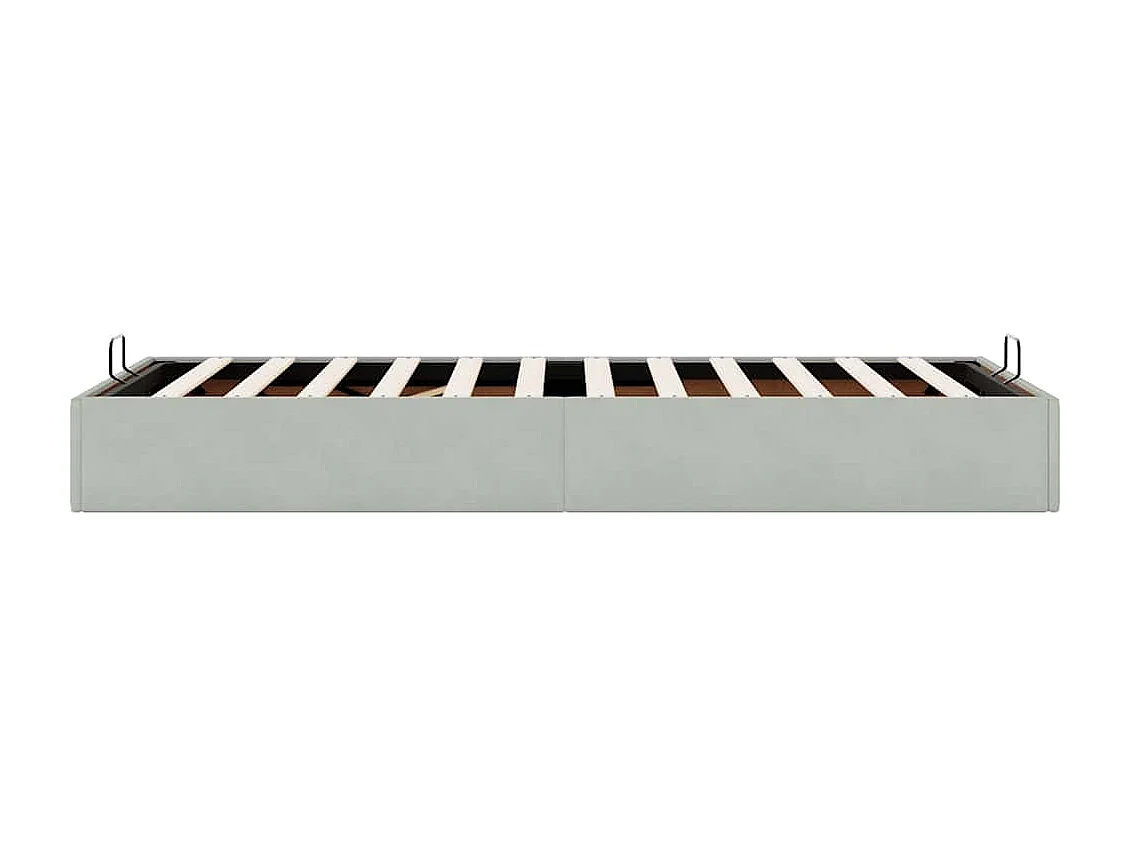 Cadre de lit ottoman sans matelas gris clair 90x190 cm velours