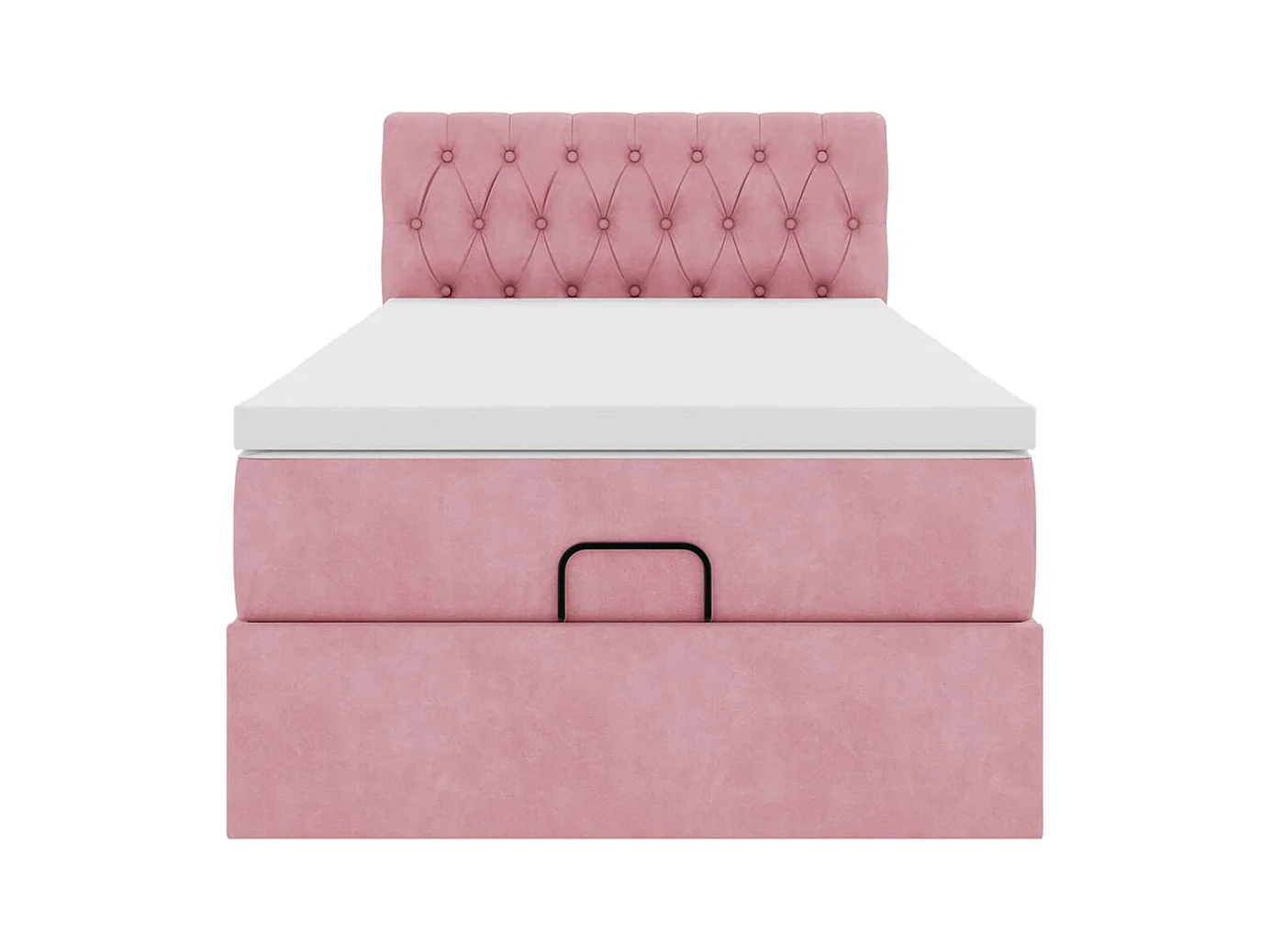 Ottoman-Bett mit Matratze Rosa 100x200 cm Samt