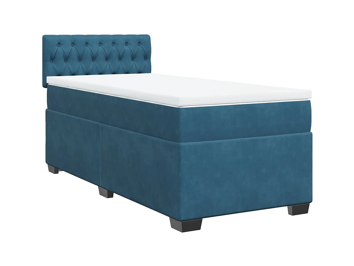 Sommier à lattes de lit avec matelas Bleu foncé 90x200 cm
