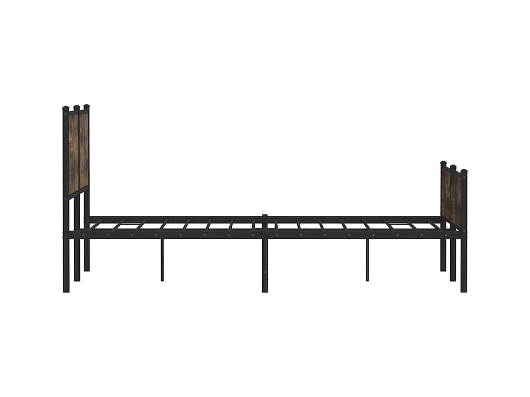 Cadre de lit en métal sans matelas chêne fumé 140x200 cm