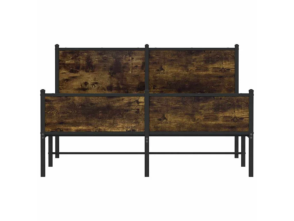 Bedframe zonder matras metaal gerookt eikenkleurig 140x200 cm