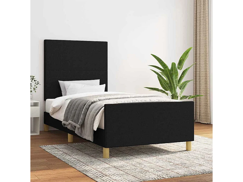 Bedframe zonder matras 90x190 cm stof zwart