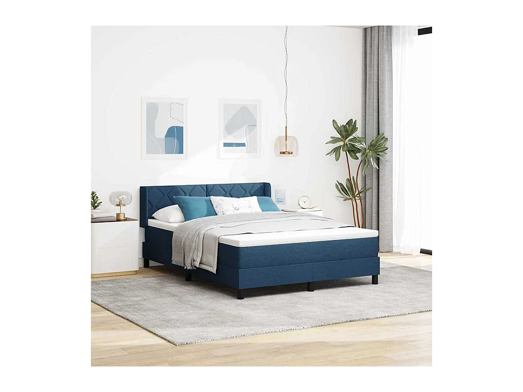 Lit boxspring avec matelas avec matelas Bleu 160 x 200 cm
