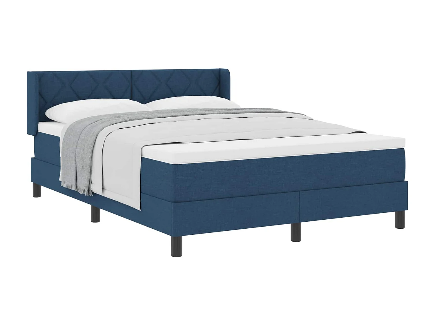 Boxspringbed met hoofdeinde Blauw 200 x 160 cm Stof