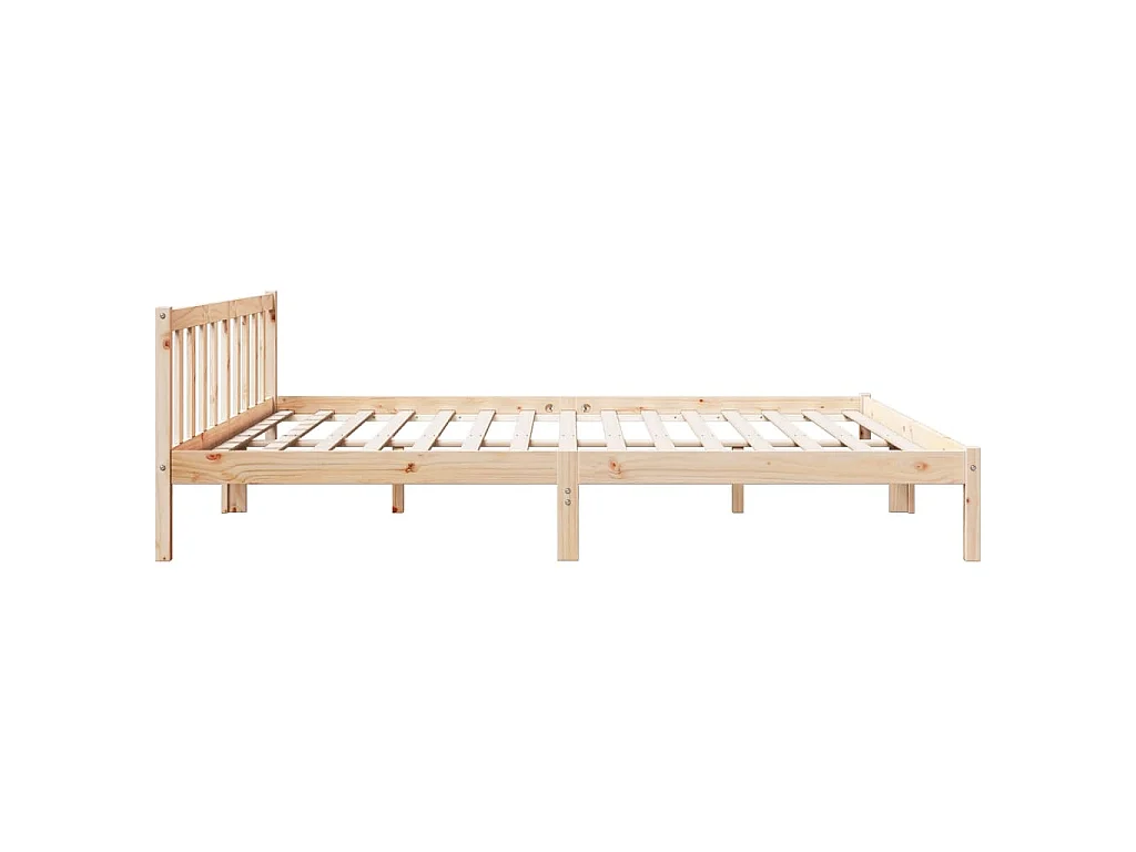 Letto Extra Lungo senza Materasso 180x220 cm in Legno di Pino