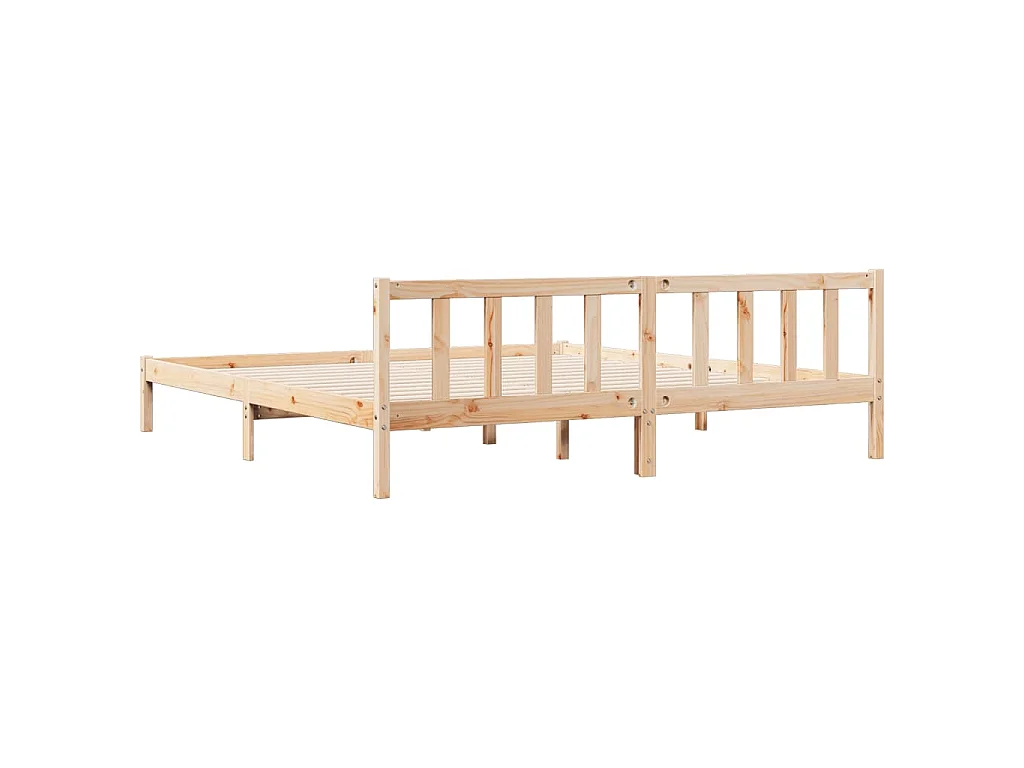 Letto Extra Lungo senza Materasso 180x220 cm in Legno di Pino