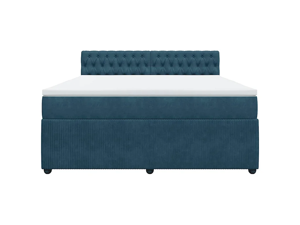 Boxspring met matras fluweel blauw 180x200 cm