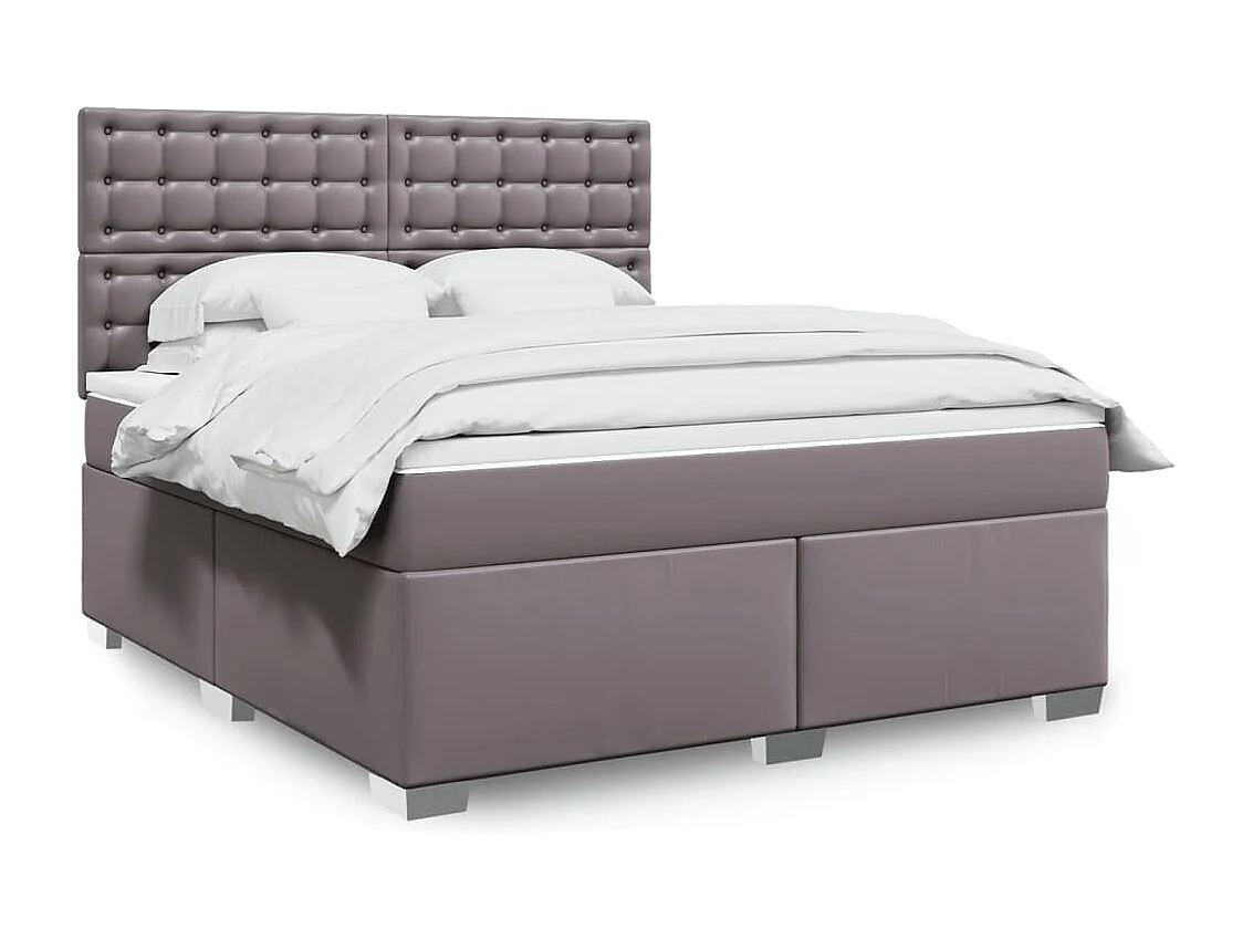 Giroletto a Molle con Materasso Grgio 180x200 cm in Similpelle