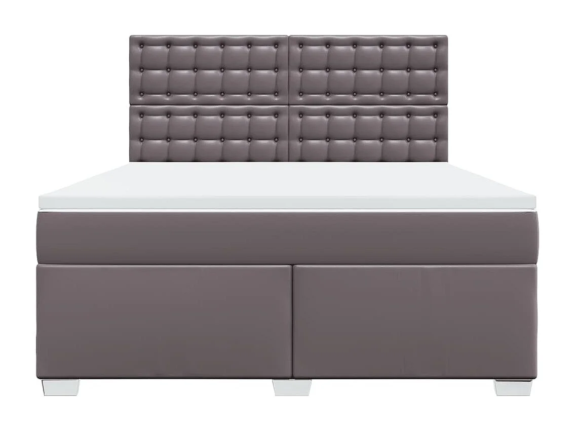 Giroletto a Molle con Materasso Grgio 180x200 cm in Similpelle