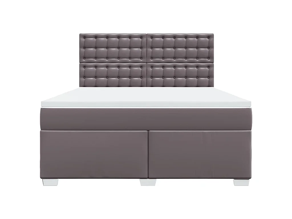 Cama com molas/colchão 180x200 cm couro artificial cinza