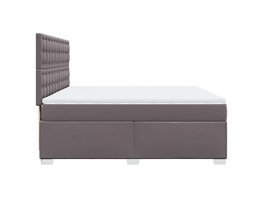 Cama com molas/colchão 180x200 cm couro artificial cinza