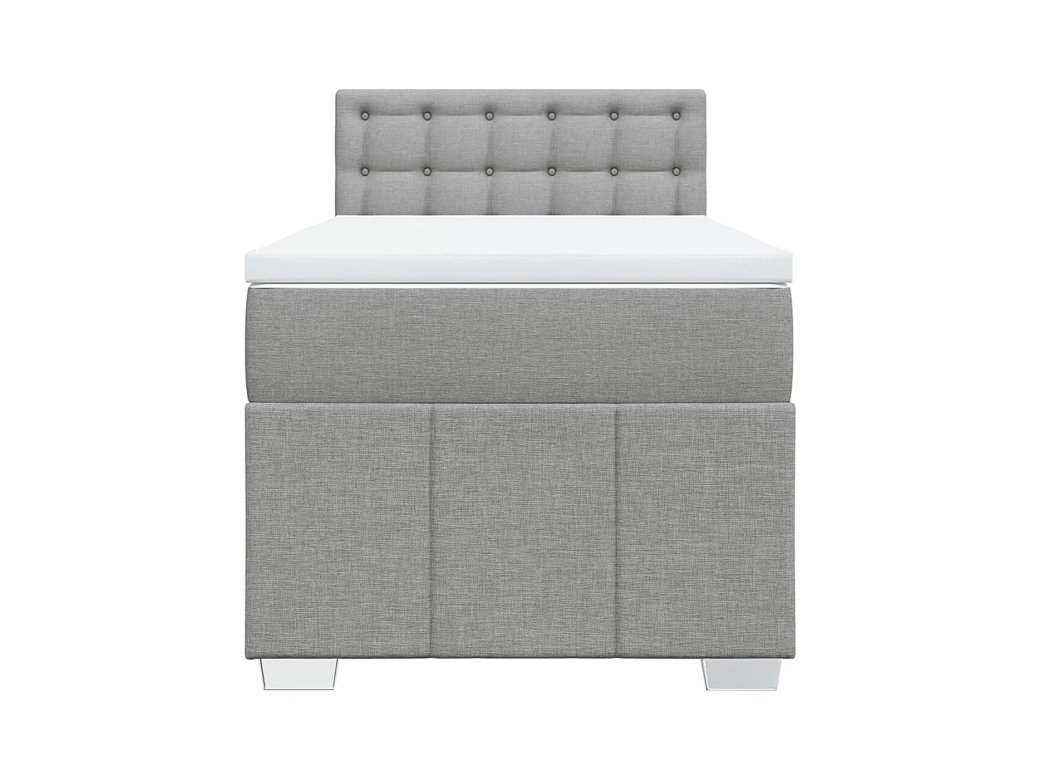 Giroletto a Molle con Materasso Grigio Chiaro100x200 cm Tessuto