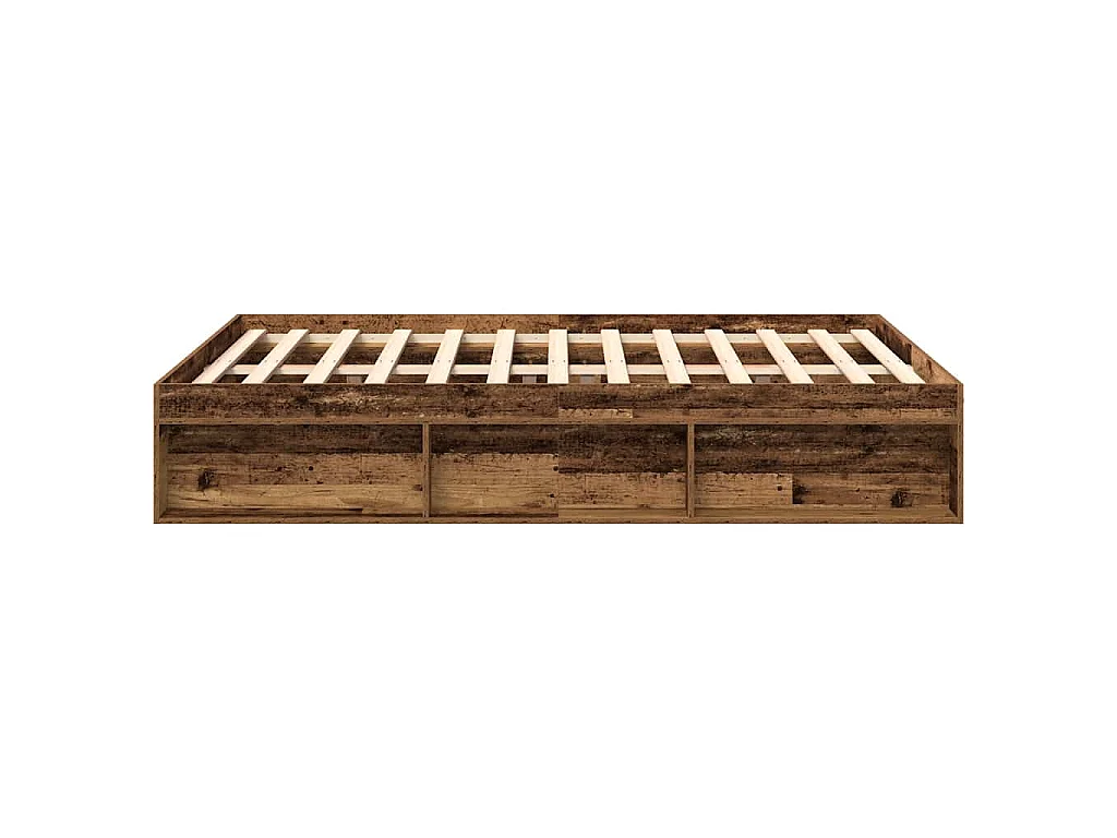 Estructura de cama sin colchón madera de ingeniería envejecida