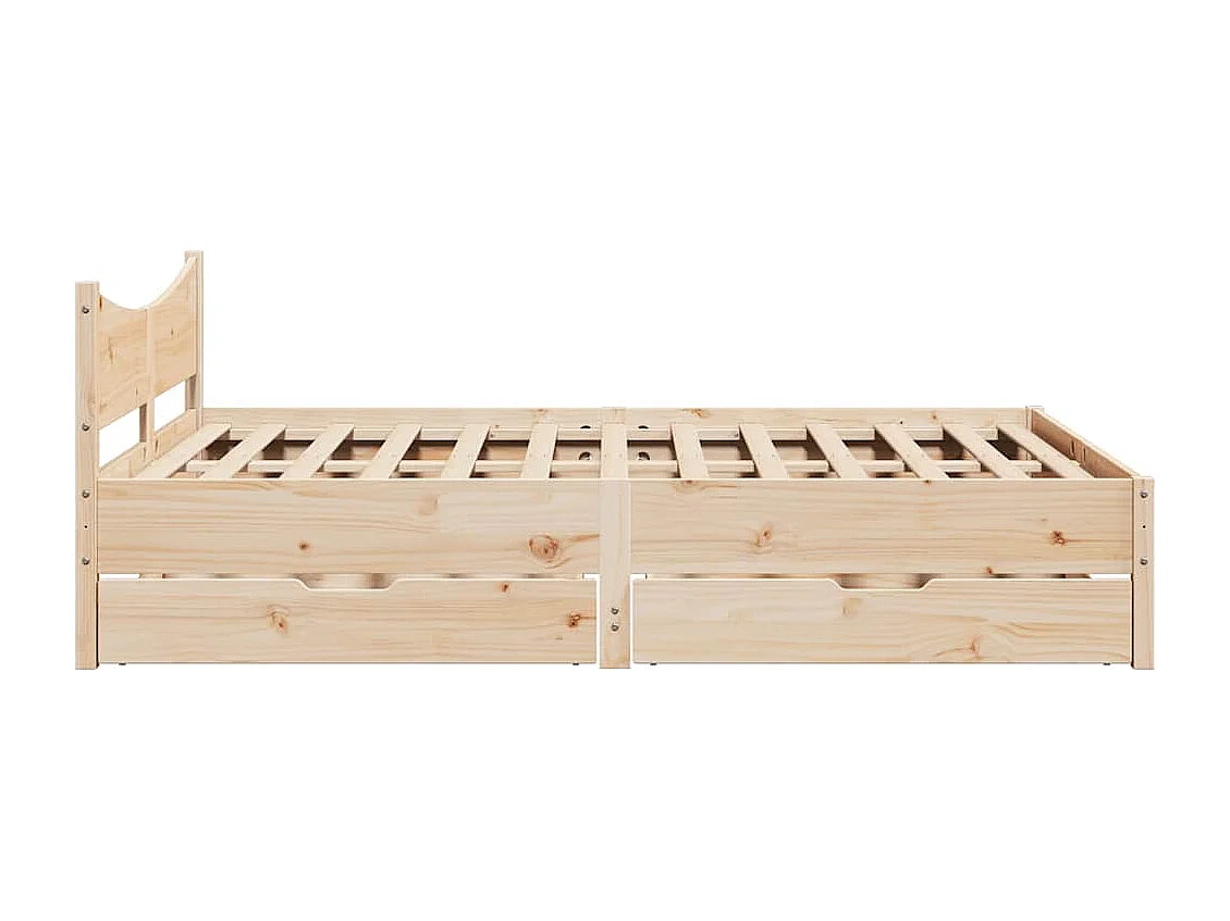 Cadre de lit avec tiroirs 140x200 cm bois de pin massif