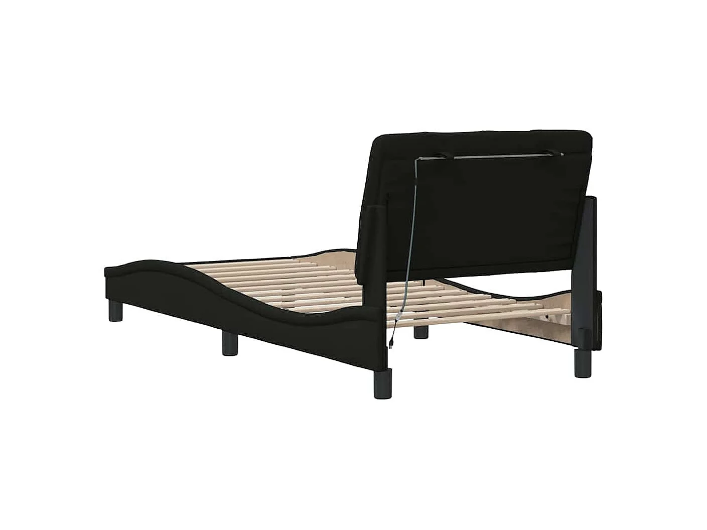 Bettgestell mit LED ohne Matratze Schwarz 90x190 cm Stoff