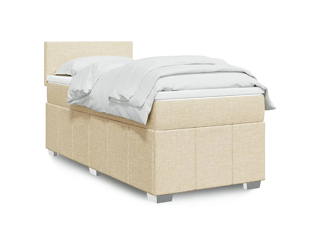 Giroletto a Molle con Materasso Crema 90x200 cm inTessuto