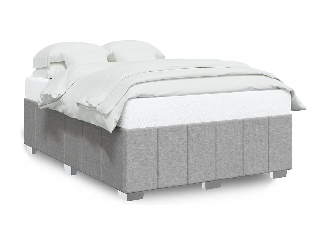 Bettgestell ohne Matratze Hellgrau 160x200 cm Stoff