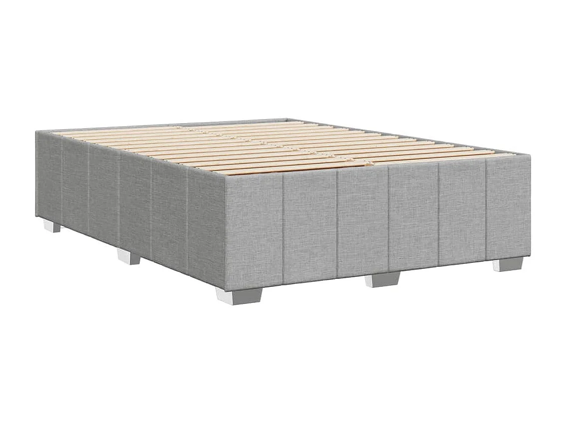 Bettgestell ohne Matratze Hellgrau 160x200 cm Stoff