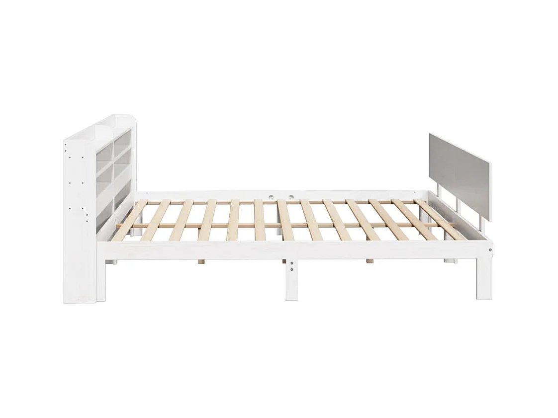 Cadre de lit avec tête de lit sans matelas blanc 180x200 cm