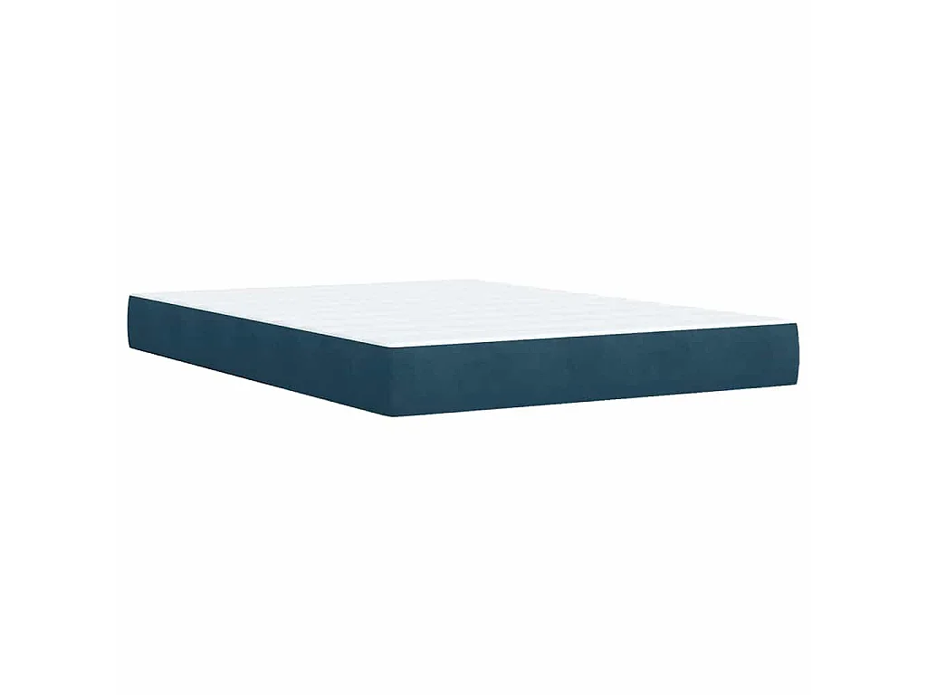 Cama box spring con colchón terciopelo azul 160x200 cm