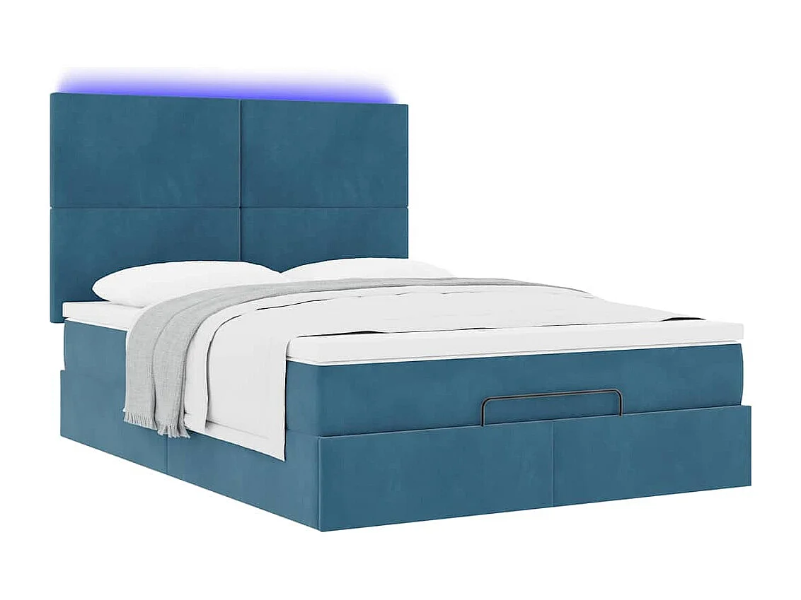 Ottoman bed met matrassen en LED's 140x190cm fluweel