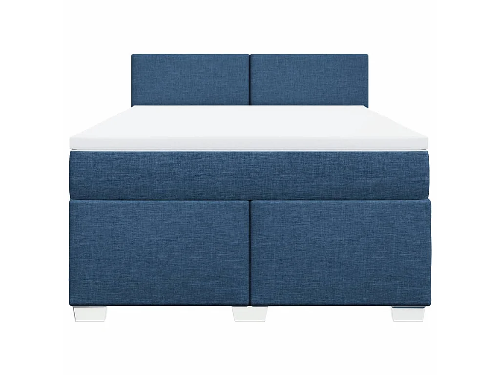 Cama com molas/colchão 140x200 cm tecido azul