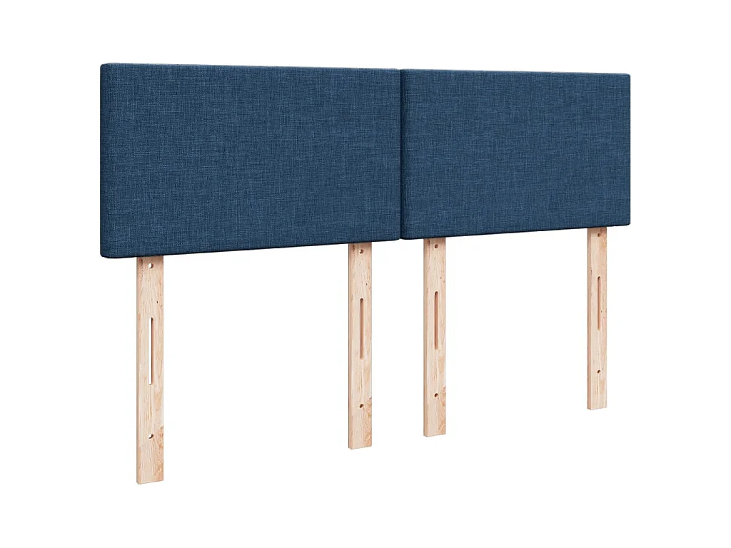 Cama com molas/colchão 140x200 cm tecido azul
