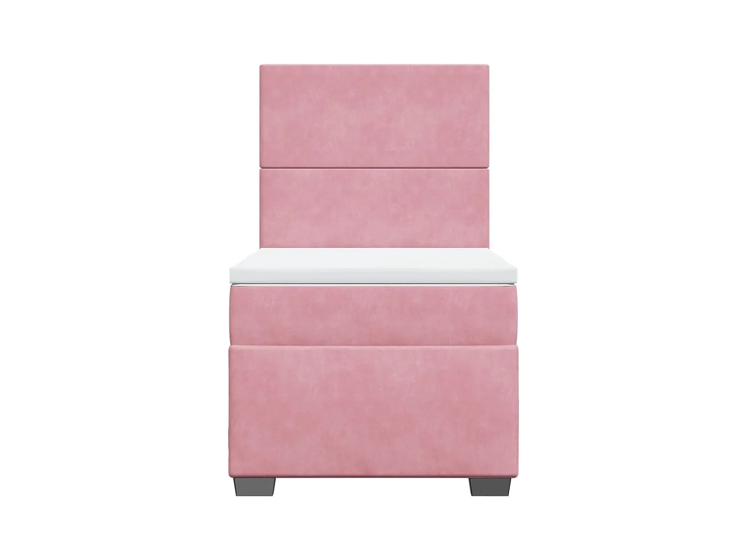 Boxspring met matras fluweel roze 90x200 cm