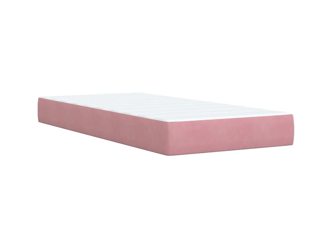 Boxspring met matras fluweel roze 90x200 cm