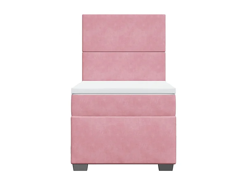 Cama com molas/colchão 90x200 cm veludo rosa