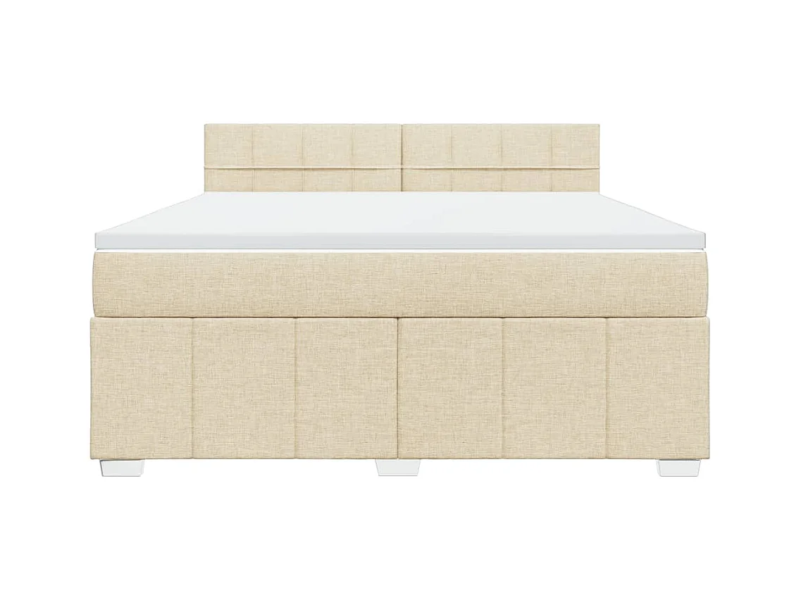 Sommier à lattes de lit avec matelas Crème 180x200 cm Tissu