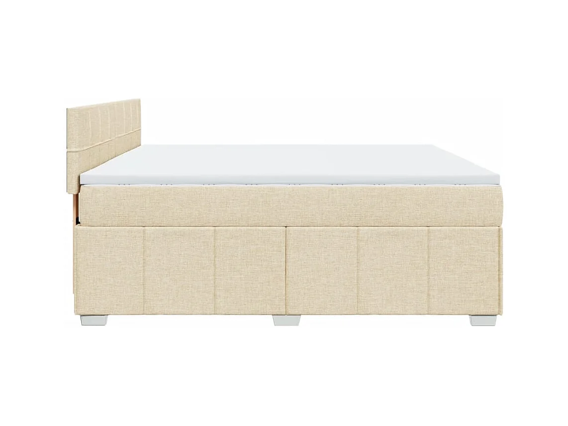 Giroletto a Molle con Materasso Crema 180x200 cm in Tessuto