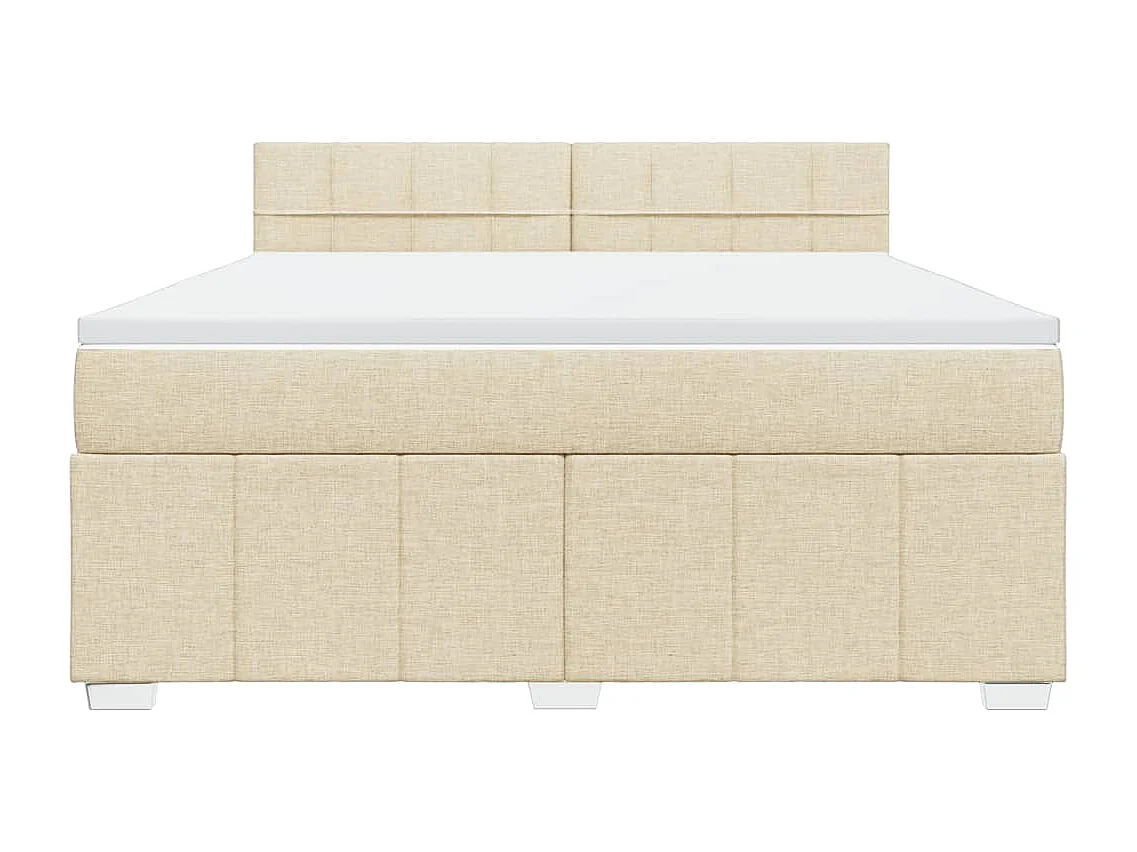 Boxspring met matras stof crèmekleurig 180x200 cm