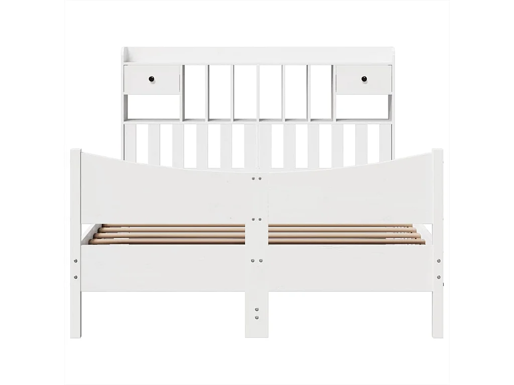 Cadre de lit sans matelas blanc 140x190 cm bois de pin massif