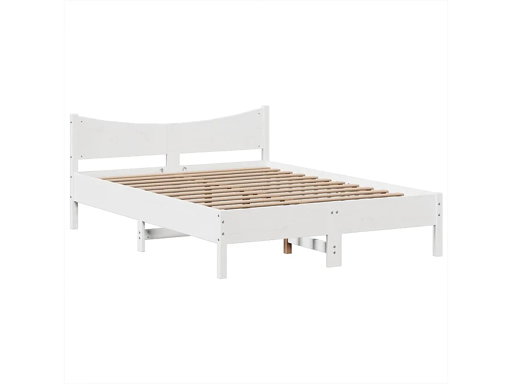 Cadre de lit sans matelas blanc 140x190 cm bois de pin massif