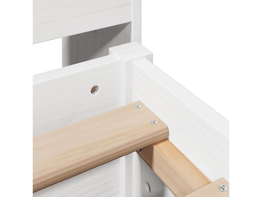 Cadre de lit sans matelas blanc 140x190 cm bois de pin massif