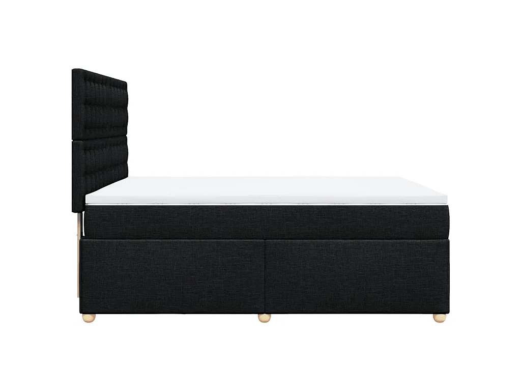 Giroletto a Molle con Materasso Nero 160x200 cm in Tessuto