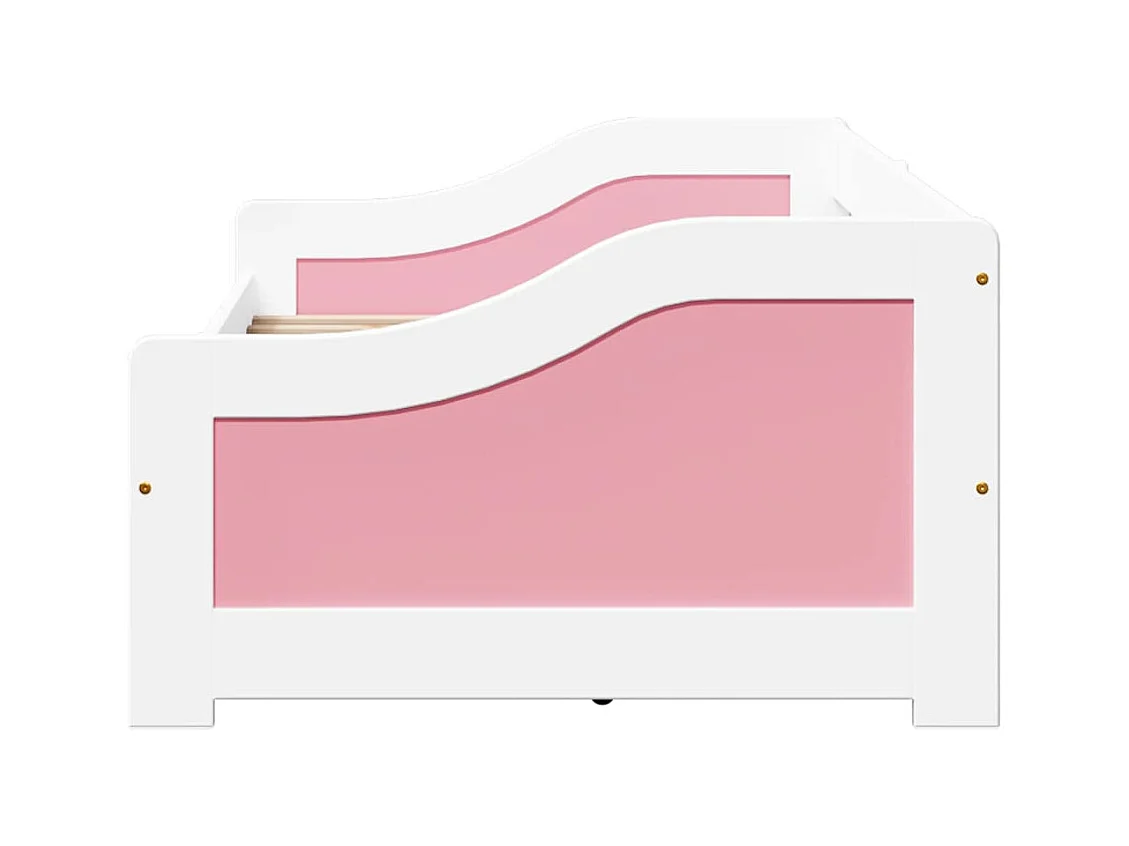 Lit de jour et 2 tiroirs sans matelas IRUN blanc rose 90x200 cm