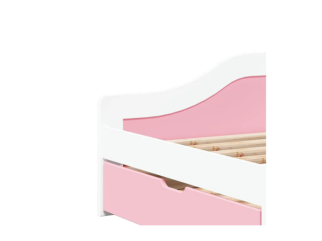 Lit de jour et 2 tiroirs sans matelas IRUN blanc rose 90x200 cm