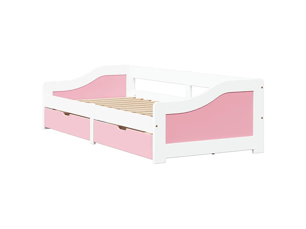 Dormeuse 2 Cassetti senza Materasso Bianco&Rosa 90x200 cm IRUN