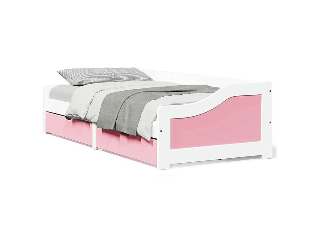 Dormeuse 2 Cassetti senza Materasso Bianco&Rosa 90x200 cm IRUN