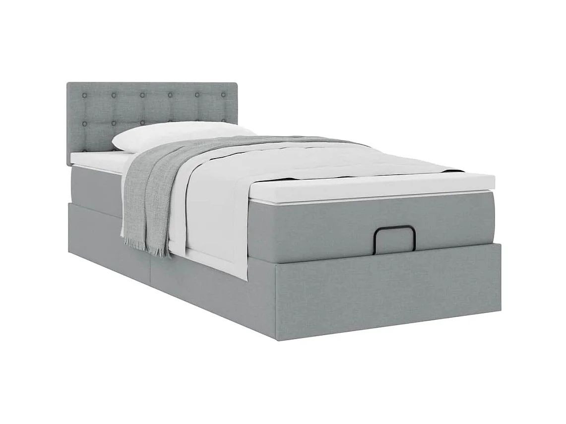 Struttura Letto Pouf con Materasso 90x190 cm in Tessuto