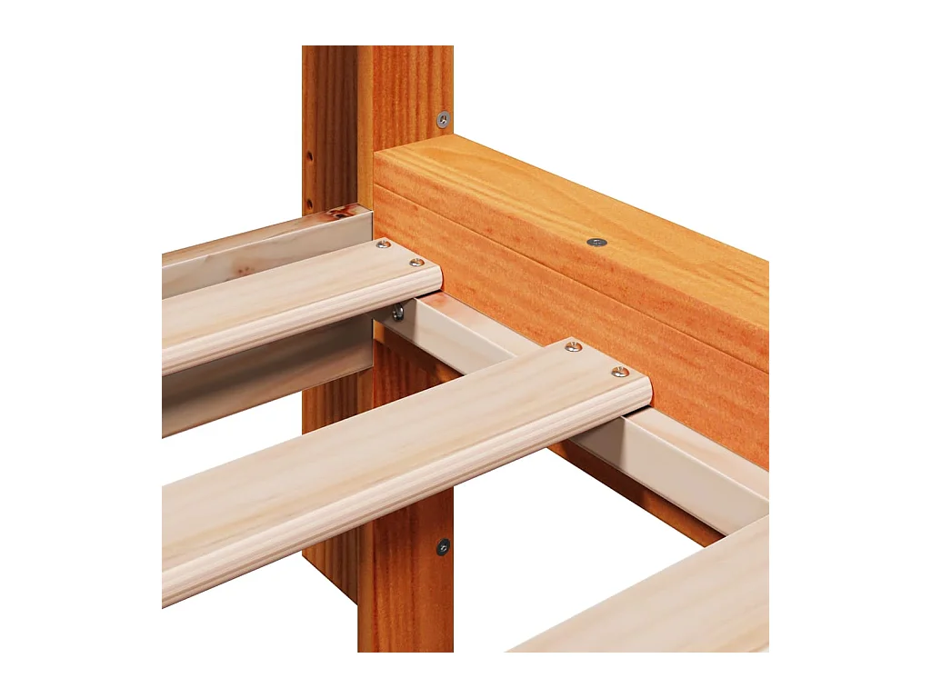 Cadre de lit sans matelas cire marron 160x200cm bois pin massif