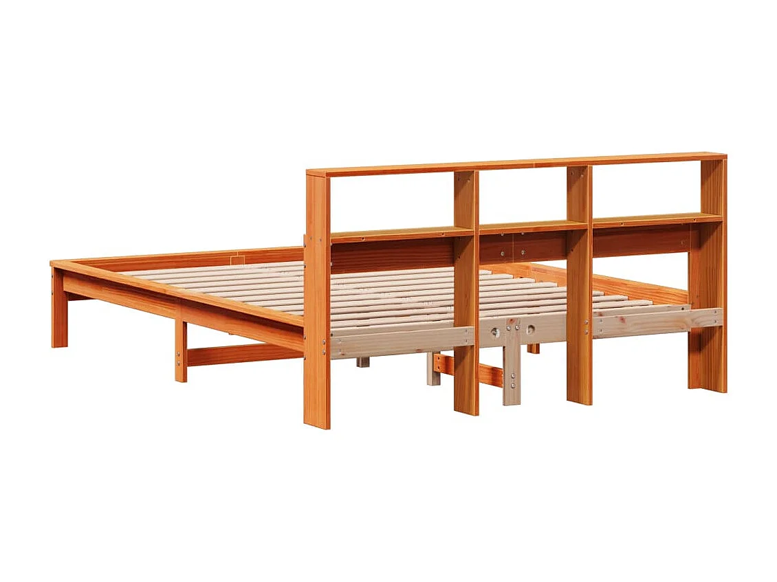 Bedframe zonder matras massief grenenhout wasbruin 160x200 cm