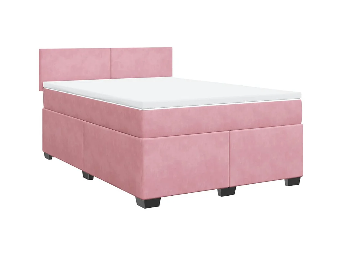 Boxspringbett mit Matratze Rosa 160x200 cm Samt