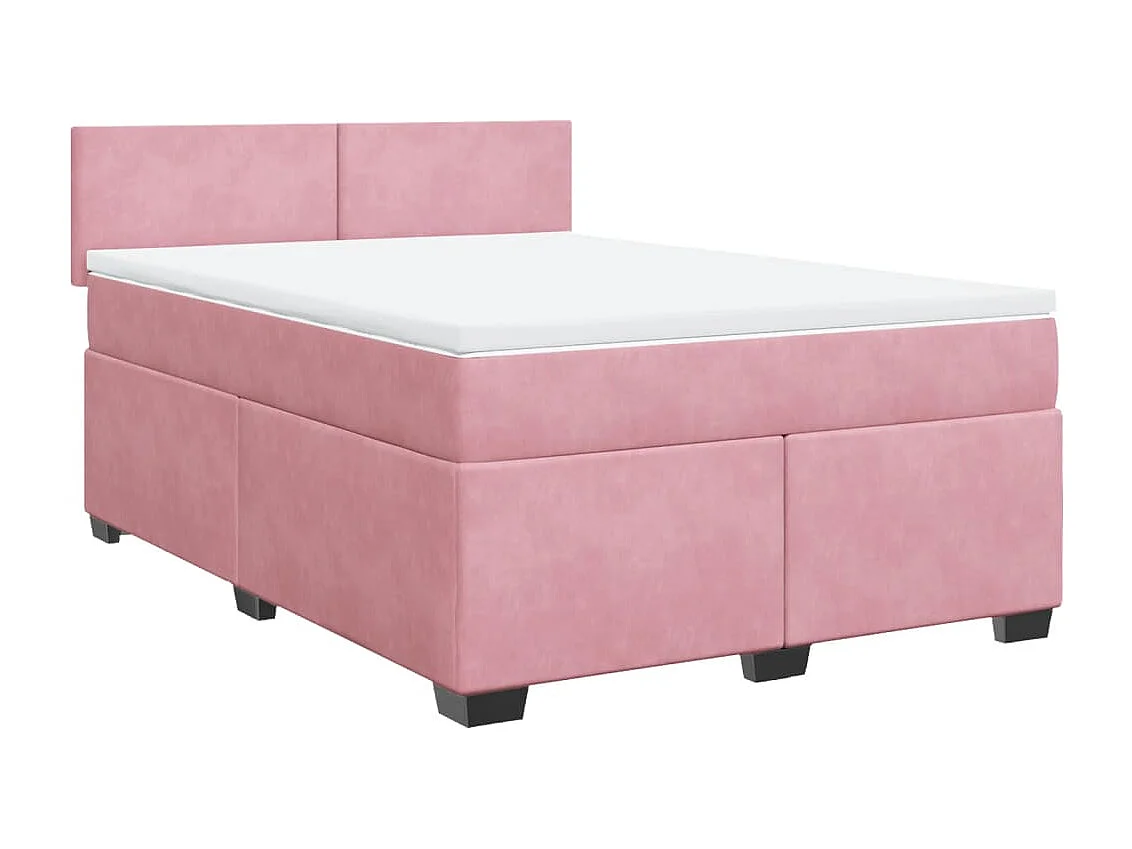 Boxspringbett mit Matratze Rosa 160x200 cm Samt