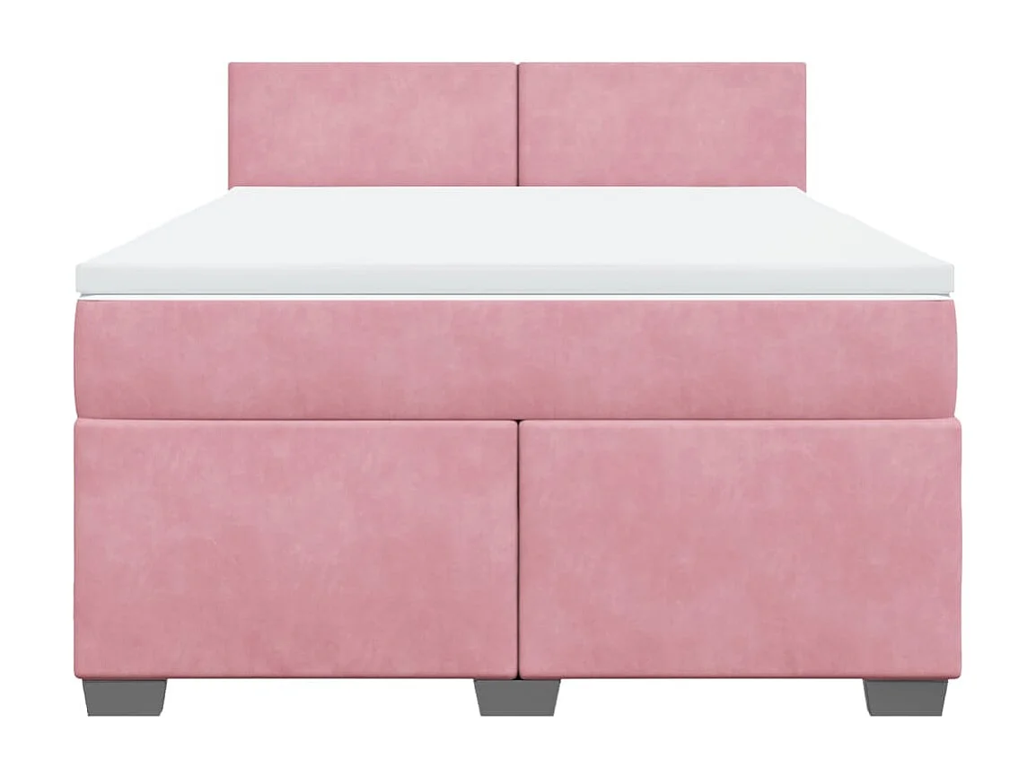 Boxspringbett mit Matratze Rosa 160x200 cm Samt
