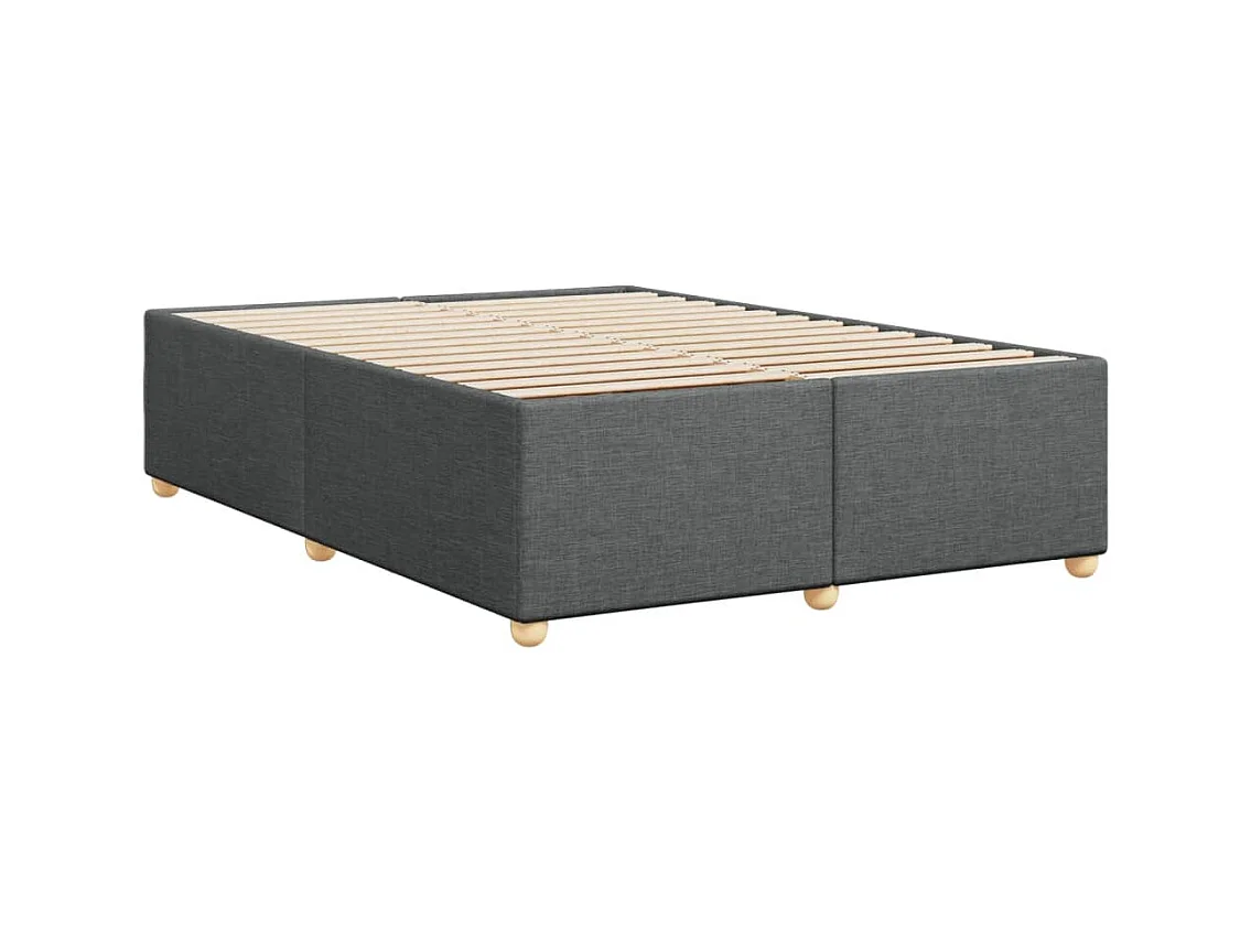 Cadre de lit sans matelas gris foncé 160x200 cm tissu